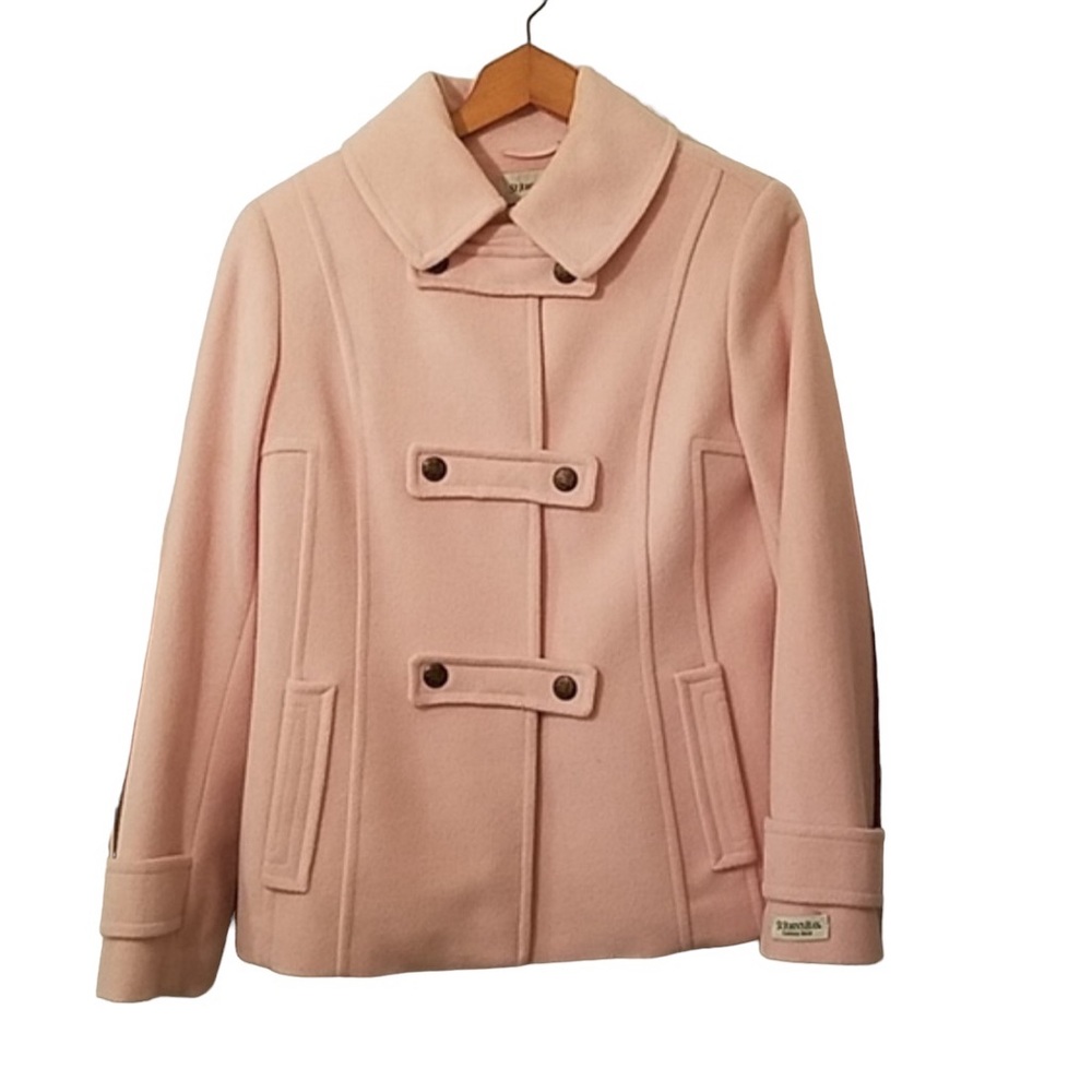 NWT Cashmere Wool Blend Light Pink Pea Coat St. John’s Bay Size Large